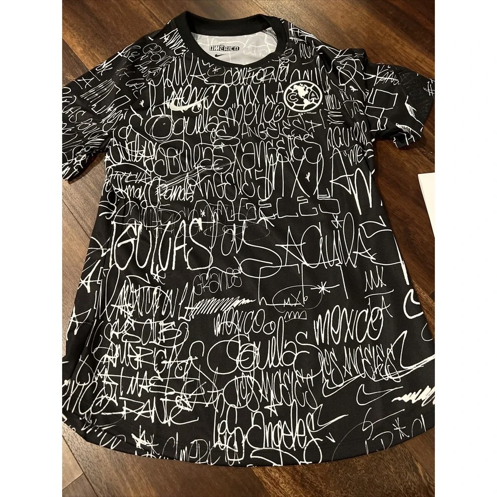 New Nike Womens‎ Club America Soccer Jersey Size XS Black White